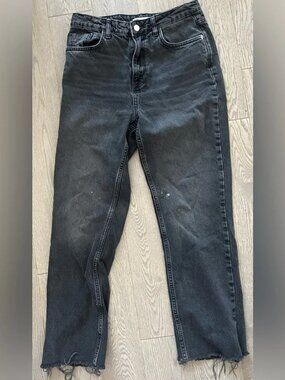 Zara paint splattered denim Women's Charcoal Jeans in size 6